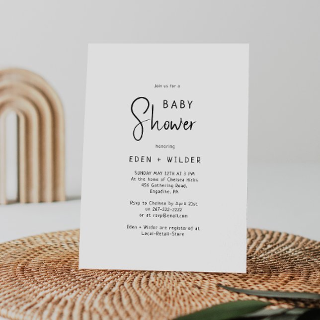 Simple Modern Neutral Couples Baby Shower Invitation (Creator Uploaded)