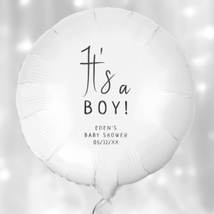 Simple Modern Neutral It's A Boy Baby Shower Balloon
