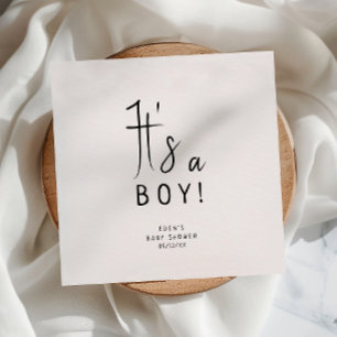 Simple Modern Neutral It's A Boy! Baby Shower Napkins