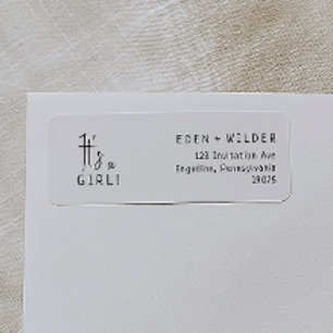 Simple Modern Neutral It's A Girl Return Address Label