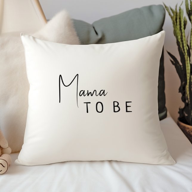 Simple Modern Neutral Mama To Be Throw Pillow (Creator Uploaded)