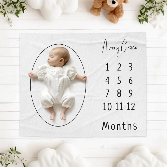 Simple Modern Neutral Milestone Baby Blanket (Creator Uploaded)