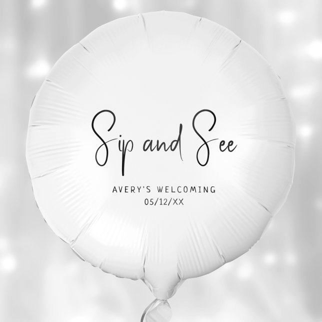 Simple Modern Neutral Sip And See Balloon (Creator Uploaded)