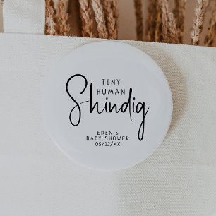 Simple Modern Neutral Tiny Human shindig Button