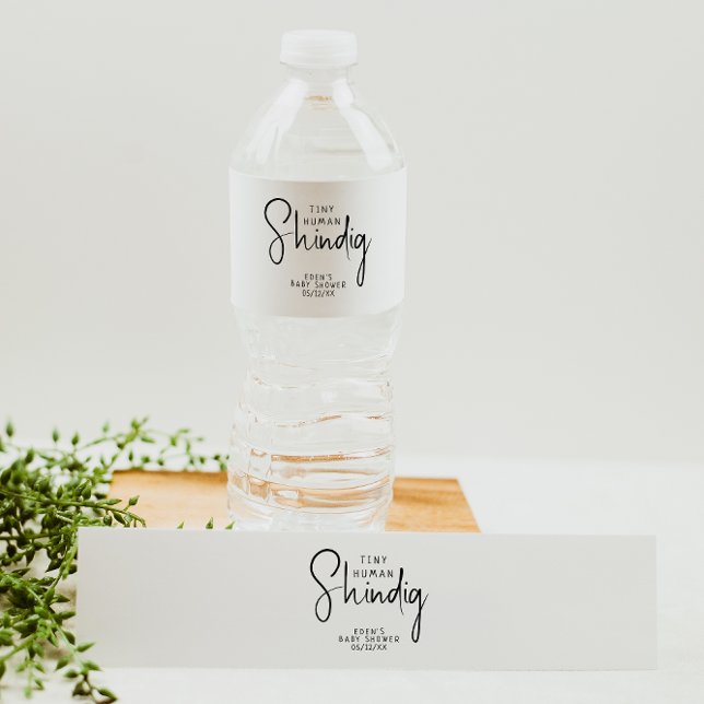 Simple Modern Neutral Tiny Human Shindig Water Bottle Label (Creator Uploaded)