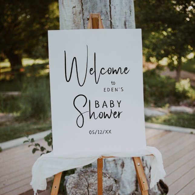Simple Modern Neutral Welcome Baby Shower Foam Board (Creator Uploaded)