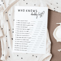 Simple Modern Neutral Who Knows Daddy Best Card