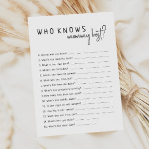 Simple Modern Neutral Who Knows Mommy Best Card