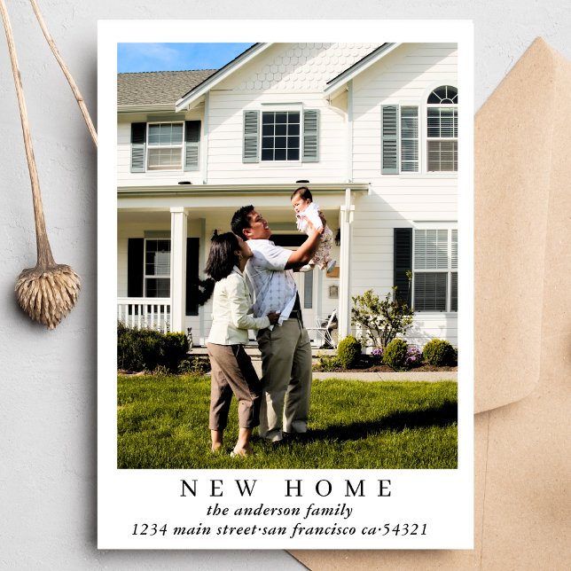 Simple Modern New Home Photo Moving Address Announcement (Creator Uploaded)