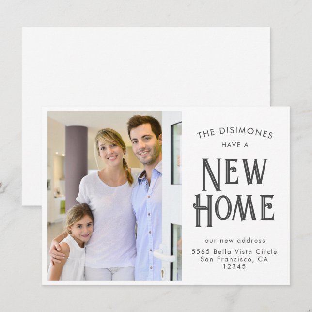 SImple Modern New Home Photo Moving Announcement (Front/Back)