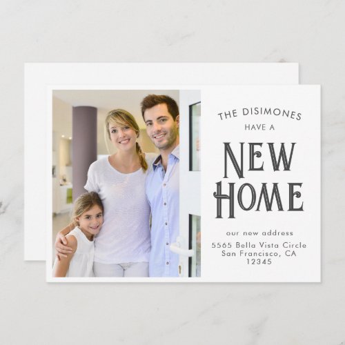 SImple Modern New Home Photo Moving Announcement