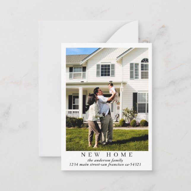 Simple Modern New Home Photo Moving Announcement  (Front)