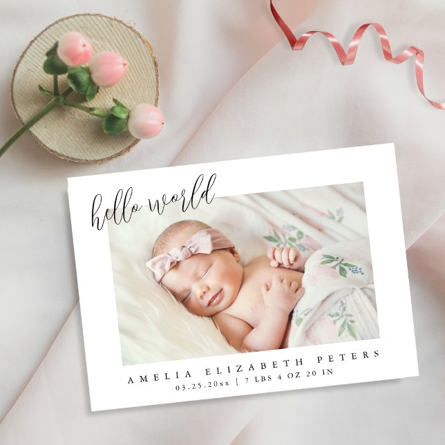 Simple Modern Newborn Birth Announcement (Creator Uploaded)