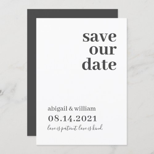 Simple Modern Non Photo Wedding Save The Date