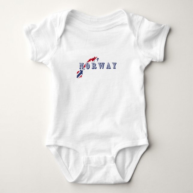Simple Modern norway norwegian Letter Flag Souveni Baby Bodysuit (Front)