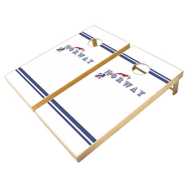 Simple Modern norway norwegian Letter Flag Souveni Cornhole Set (Angled)