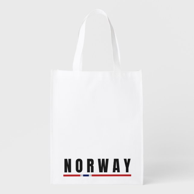 Simple Modern norway norwegian Letter Flag Souveni Grocery Bag (Front)