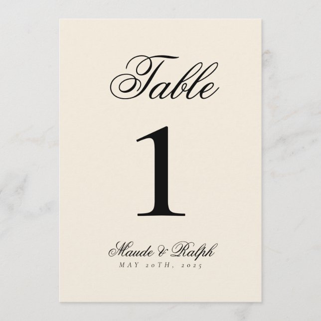 Simple Modern Old Money Black and Cream Wedding (Front)