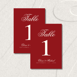 Simple Modern Old Money Wedding Table Number