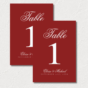 Simple Modern Old Money Wedding Table Number