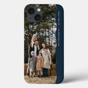 Simple modern one photo wavy edge cool navy blue iPhone 13 case
