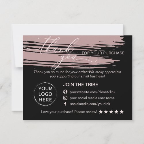 Simple Modern Online Boutique Small Business Thank You Card
