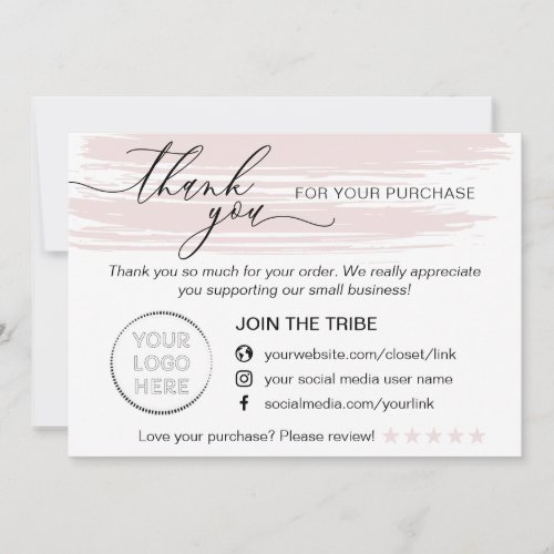 Simple Modern Online Shop Purchase Small Business Thank You Card