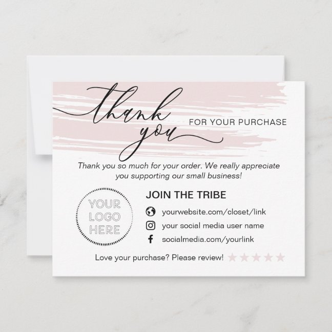 Simple Modern Online Store Purchase Small Business Thank You Card