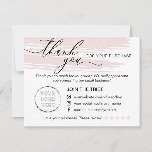 Simple Modern Online Store Purchase Small Business Thank You Card