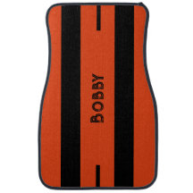 Simple Modern Orange and Black Personalized Name