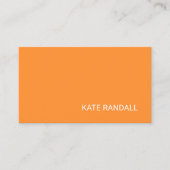 Simple Modern Orange Professional Networking Business Card (Front)