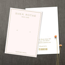Simple Modern Pale Pink Earring Display Card