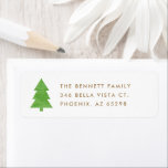 Simple Modern Paper Christmas Tree Return Address Label<br><div class="desc">Add a fun,  playful touch to your holiday mailings with these simple,  modern styled return address labels,  featuring a tissue paper Christmas tree in lime green. Customize the text templates with any font and color!</div>
