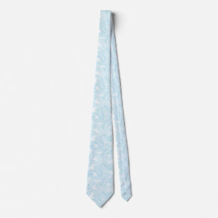 Simple modern pastel blue tropical palm tree neck tie