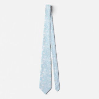 Simple modern pastel blue tropical palm tree neck tie