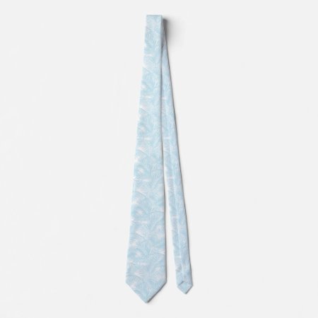 Simple Modern Pastel Blue Tropical Palm Tree Neck Tie