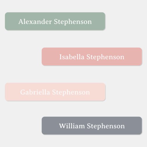 Simple Modern Pastel Color Customize Name  Labels