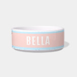 Simple Modern Pastel Personalized Pet<br><div class="desc">This minimalist,  modern and cute design features personalised pet name in trendy topography on blush pink background with blue pastel color frame.</div>