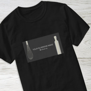 Simple Modern Pastry Chef Bakery Baking Business T-Shirt