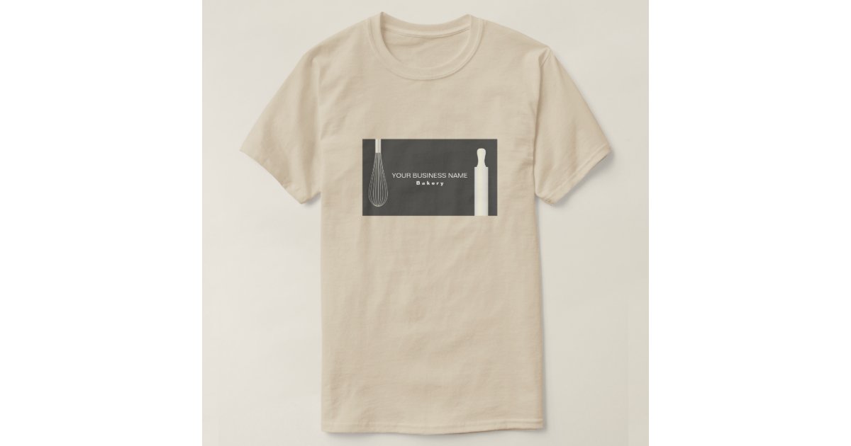 Simple Modern Pastry Chef Bakery Business T Shirt Zazzle Com
