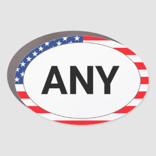 Simple Modern Patriotic American Flag Custom City Car Magnet