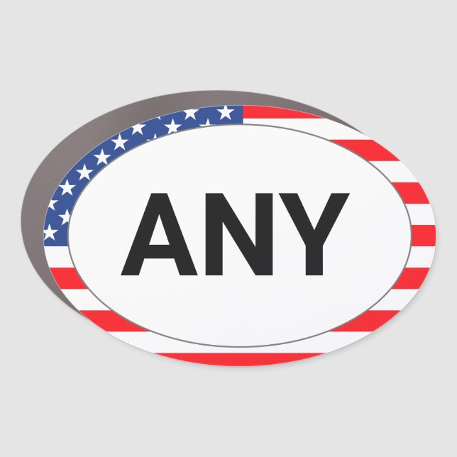  Simple Modern Patriotic American Flag Custom City Car Magnet (Front)