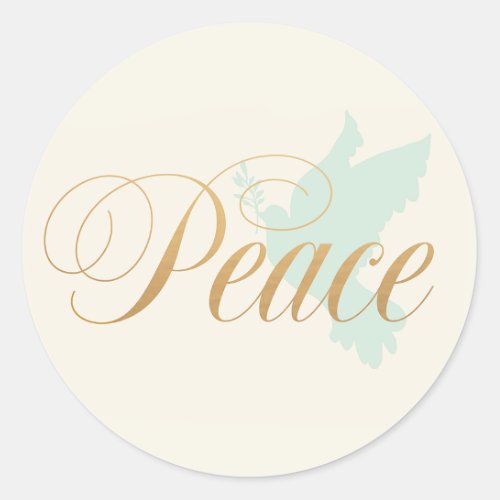 Simple Modern Peace Dove Holiday Classic Round Sticker