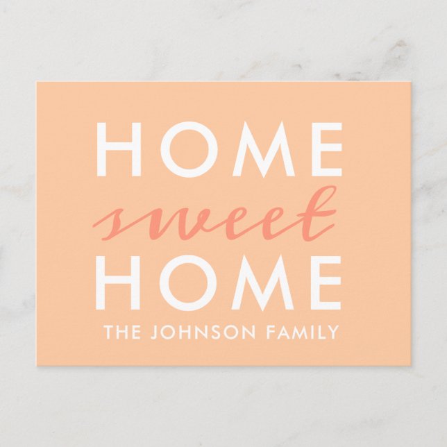 Simple Modern Peach Moving Announcement Postcard (Front)
