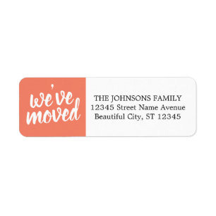 SImple Modern Peach We've Moved Return Address Label