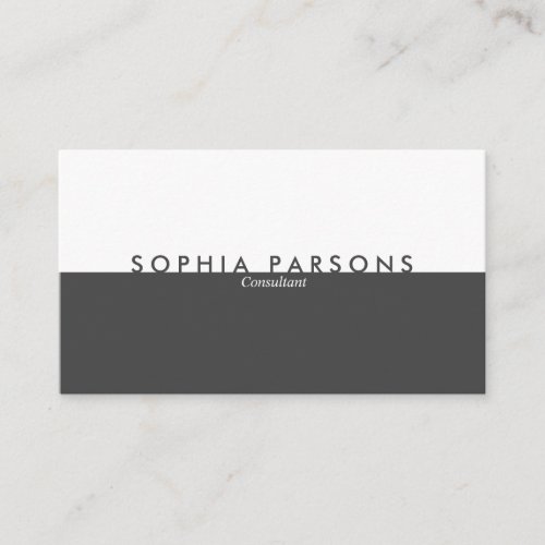 Simple Modern Pebble Grey and White Professional Business Card