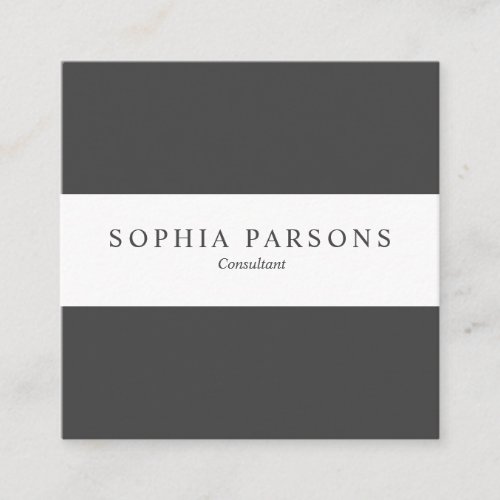 Simple Modern Pebble Grey and White Professional Square Business Card