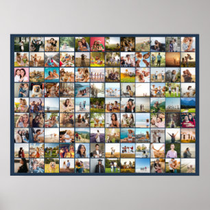 Simple Modern Personalized 108 Photo Collage Poster