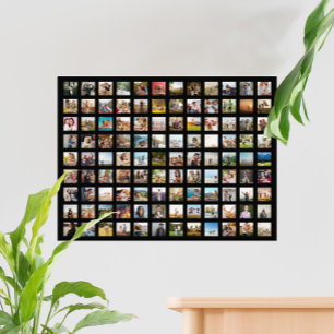 Simple Modern Personalized 108 Photo Collage Poster