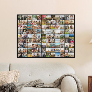 Simple Modern Personalized 108 Photo Collage Print
